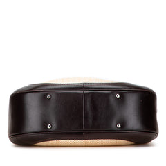 Straw and Leather Shoulder Bag