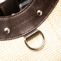 Straw and Leather Shoulder Bag