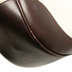 Straw and Leather Shoulder Bag
