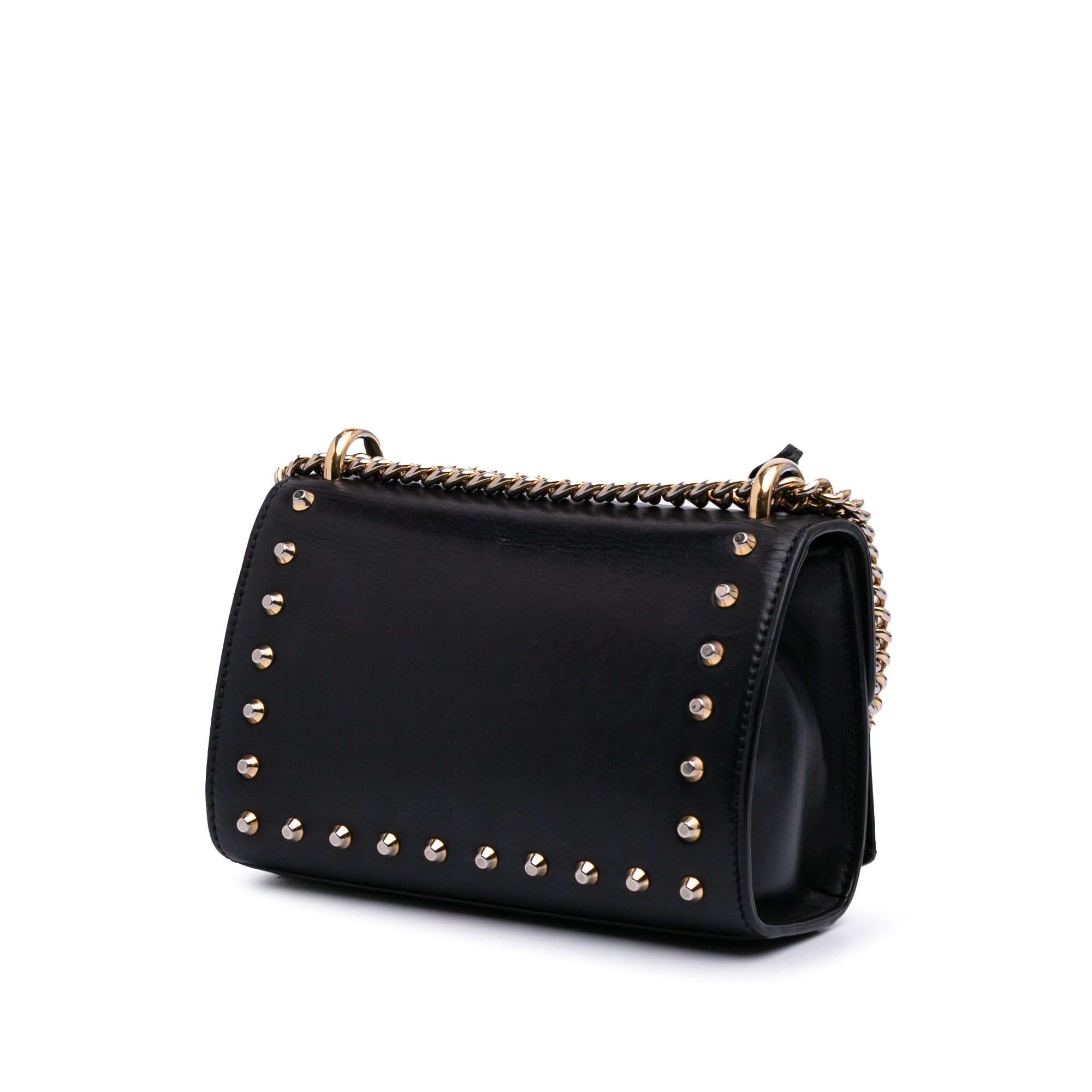 Small Pearl Studded Leather Padlock Crossbody