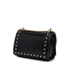 Small Pearl Studded Leather Padlock Crossbody