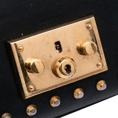 Small Pearl Studded Leather Padlock Crossbody