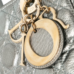 Small Metallic Calfskin Cannage Supple Lady Dior