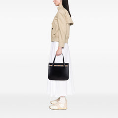House Check Trimmed Leather Handbag