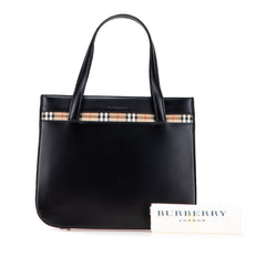 House Check Trimmed Leather Handbag