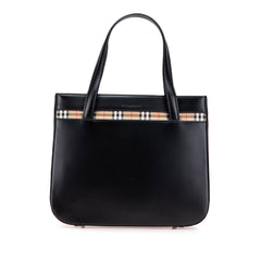 House Check Trimmed Leather Handbag