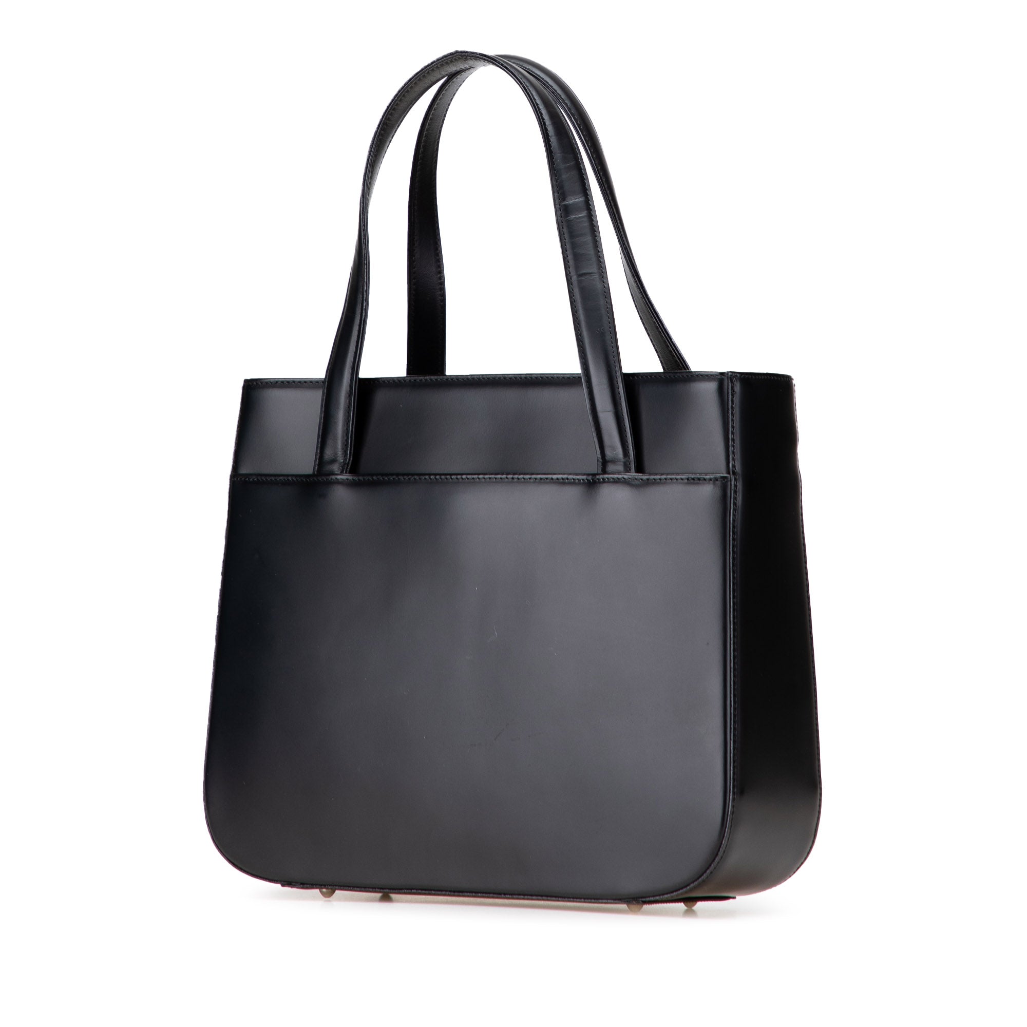 House Check Trimmed Leather Handbag