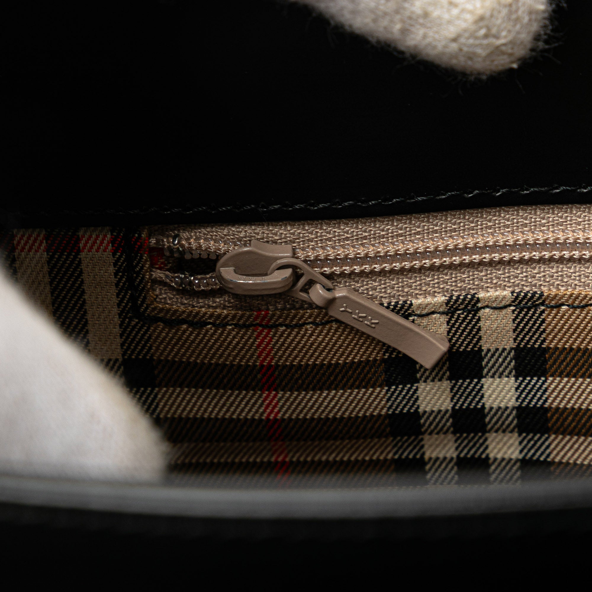 House Check Trimmed Leather Handbag