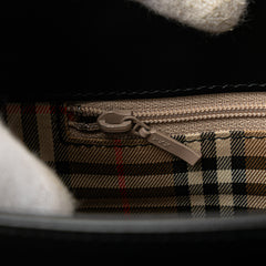 House Check Trimmed Leather Handbag