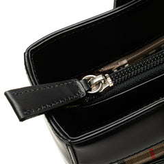 House Check Trimmed Leather Handbag