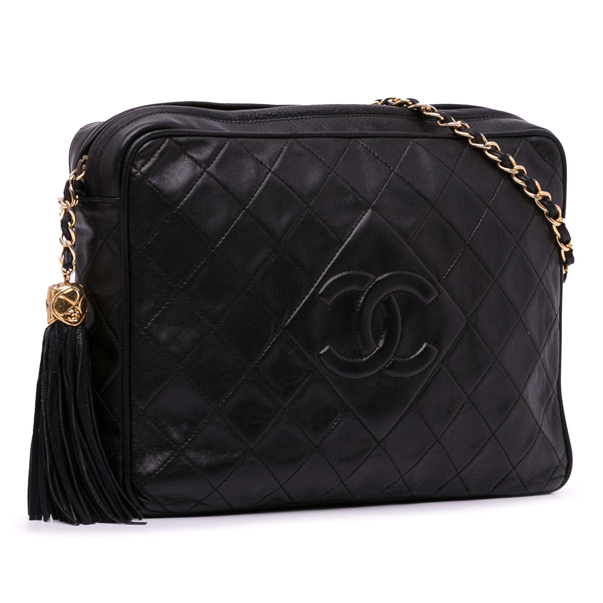 CC Quilted Lambskin Diamond Tassel Camera Bag_1