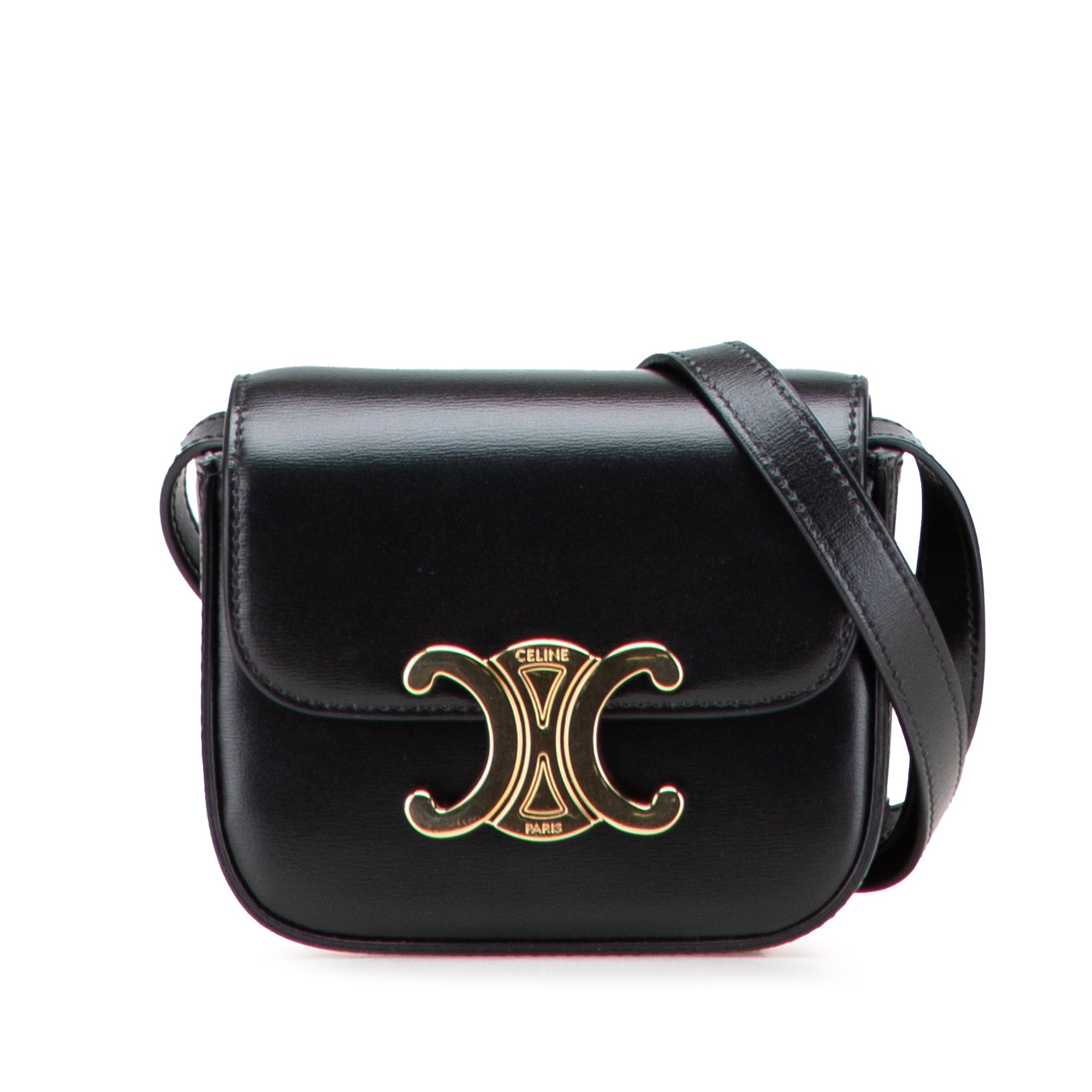 Mini Shiny Calfskin Triomphe Crossbody