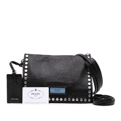Glace Calfskin Studded Etiquette Flap