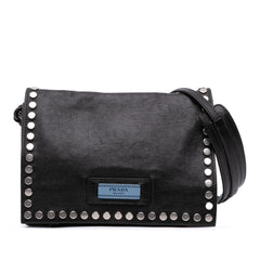 Glace Calfskin Studded Etiquette Flap