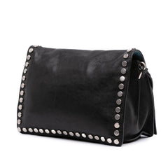 Glace Calfskin Studded Etiquette Flap