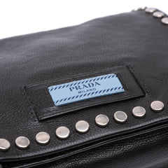 Glace Calfskin Studded Etiquette Flap