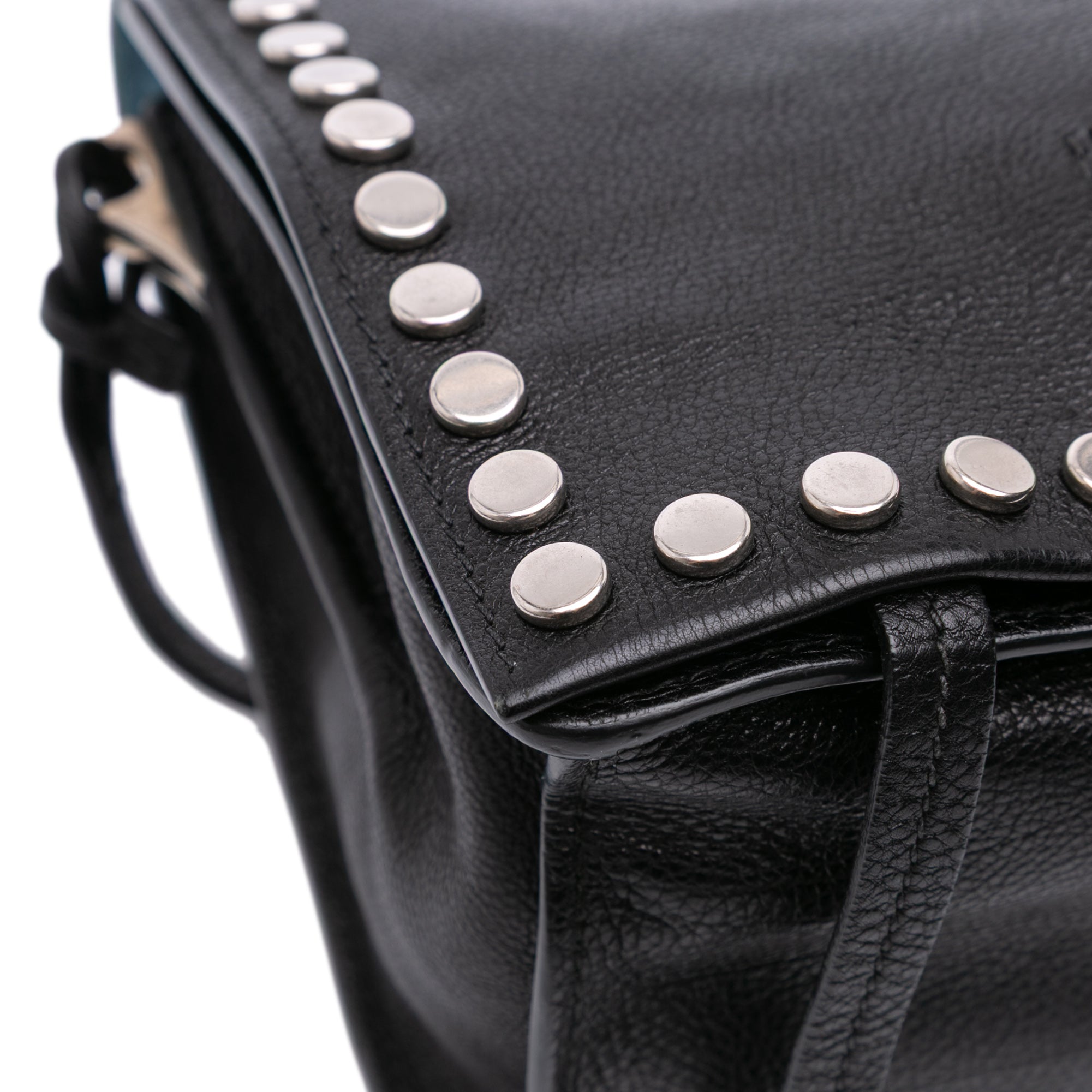 Glace Calfskin Studded Etiquette Flap