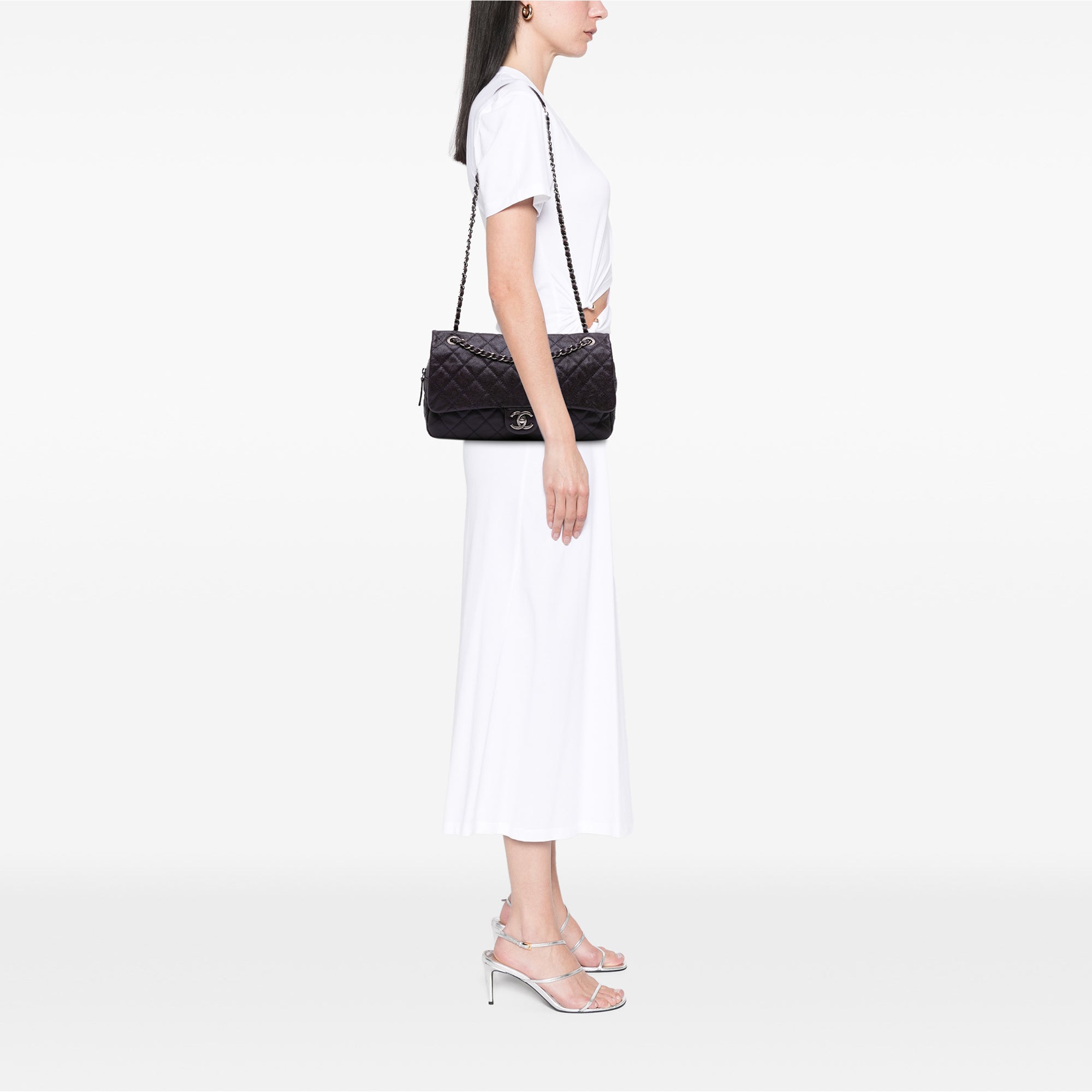 Jumbo Quilted Caviar Easy Flap