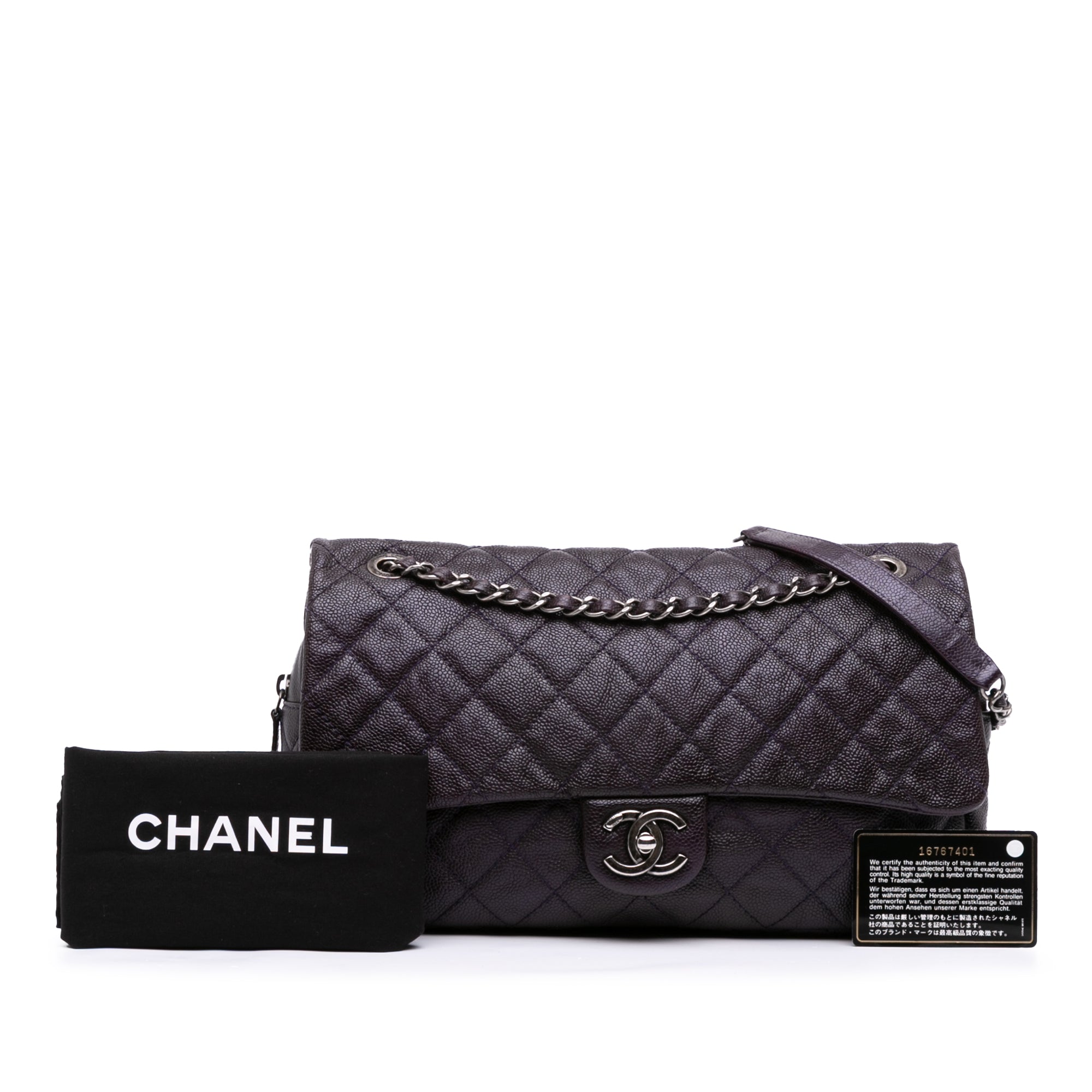 Jumbo Quilted Caviar Easy Flap