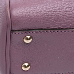 Mini Calfskin Bamboo Shopper Satchel