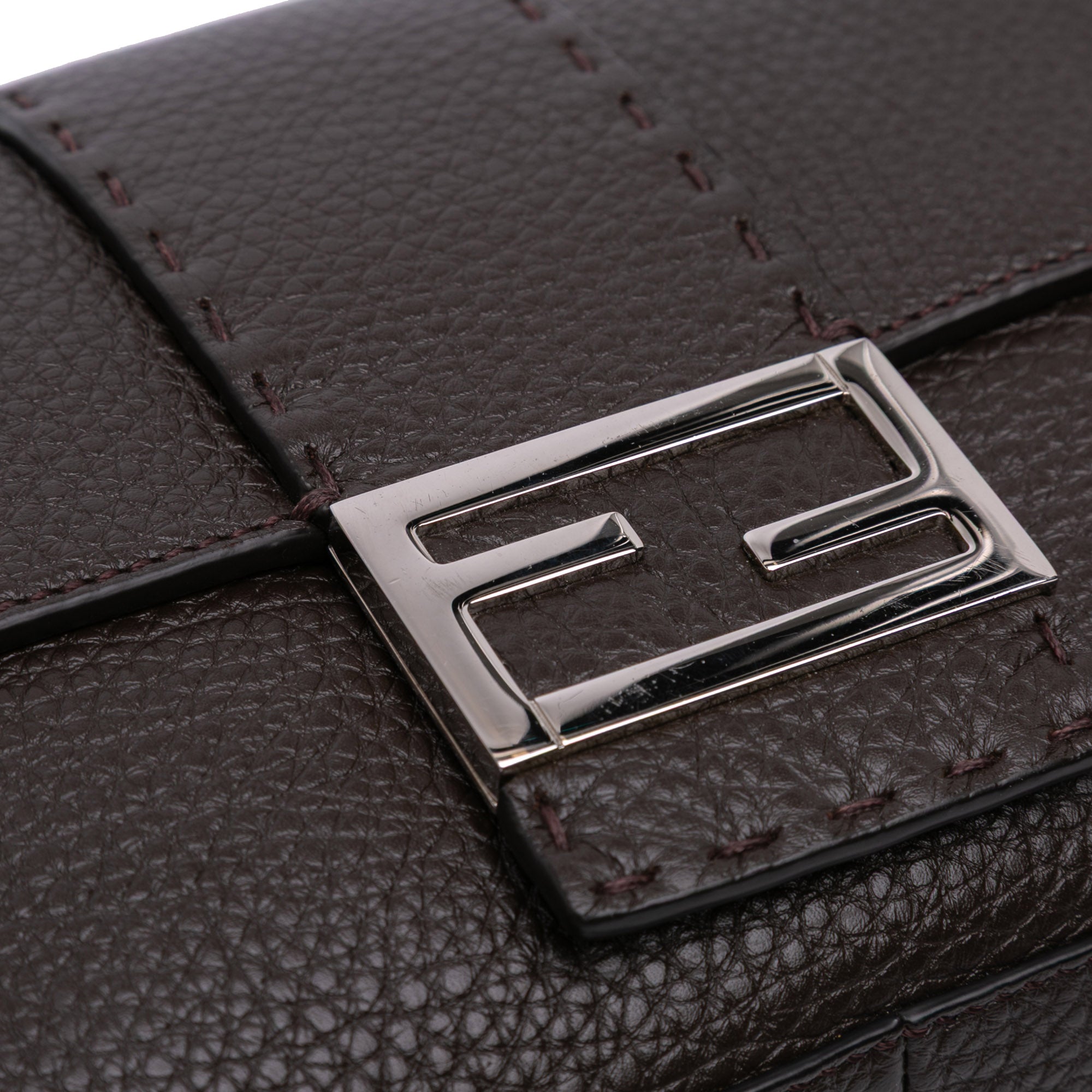 Leather Selleria Convertible Baguette Satchel