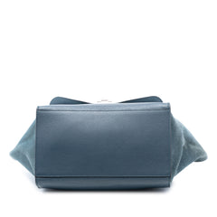 Medium Calfskin and Suede Trapeze Satchel