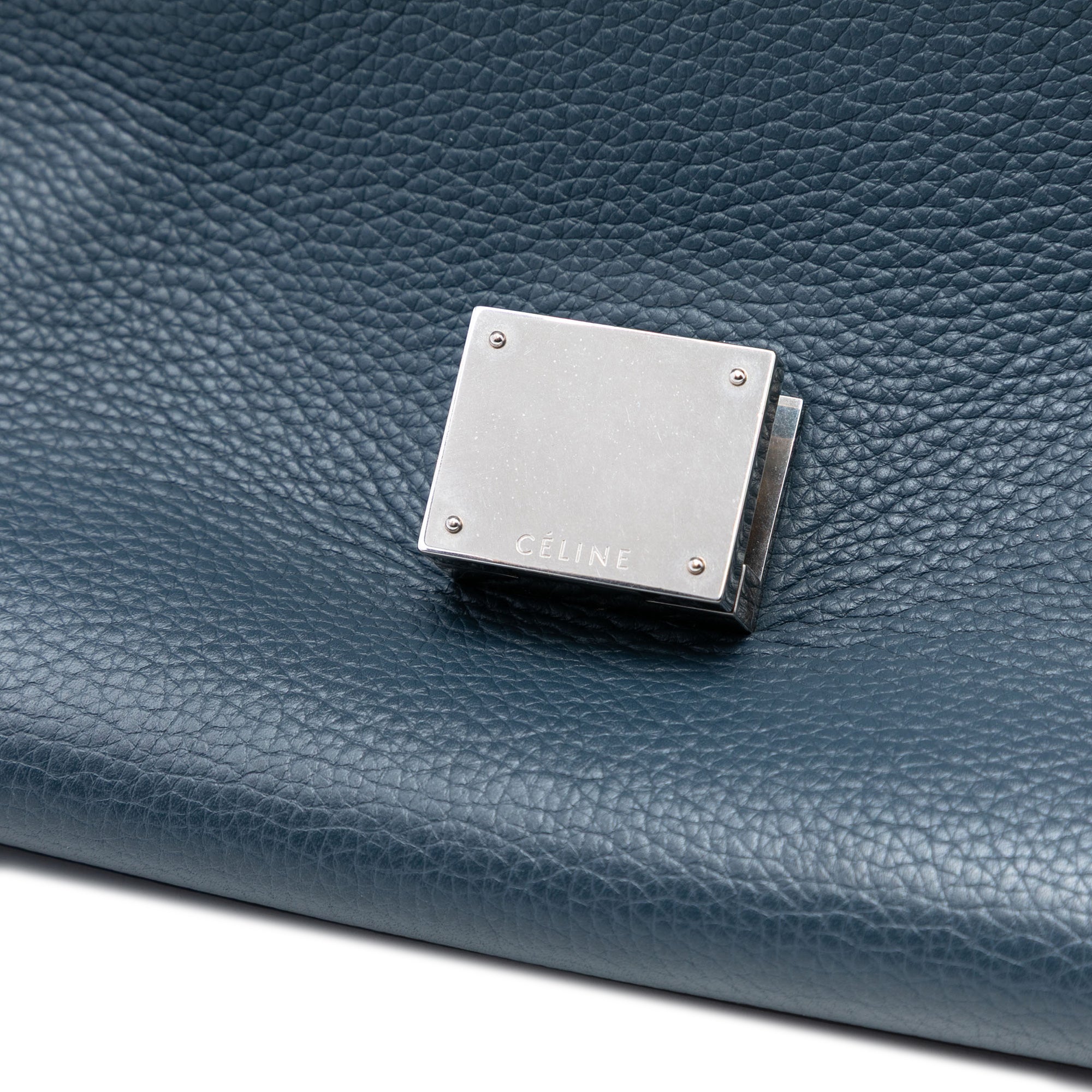 Medium Calfskin and Suede Trapeze Satchel