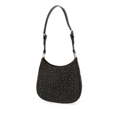 Crystal Embellished Satin Cleo Shoulder Bag