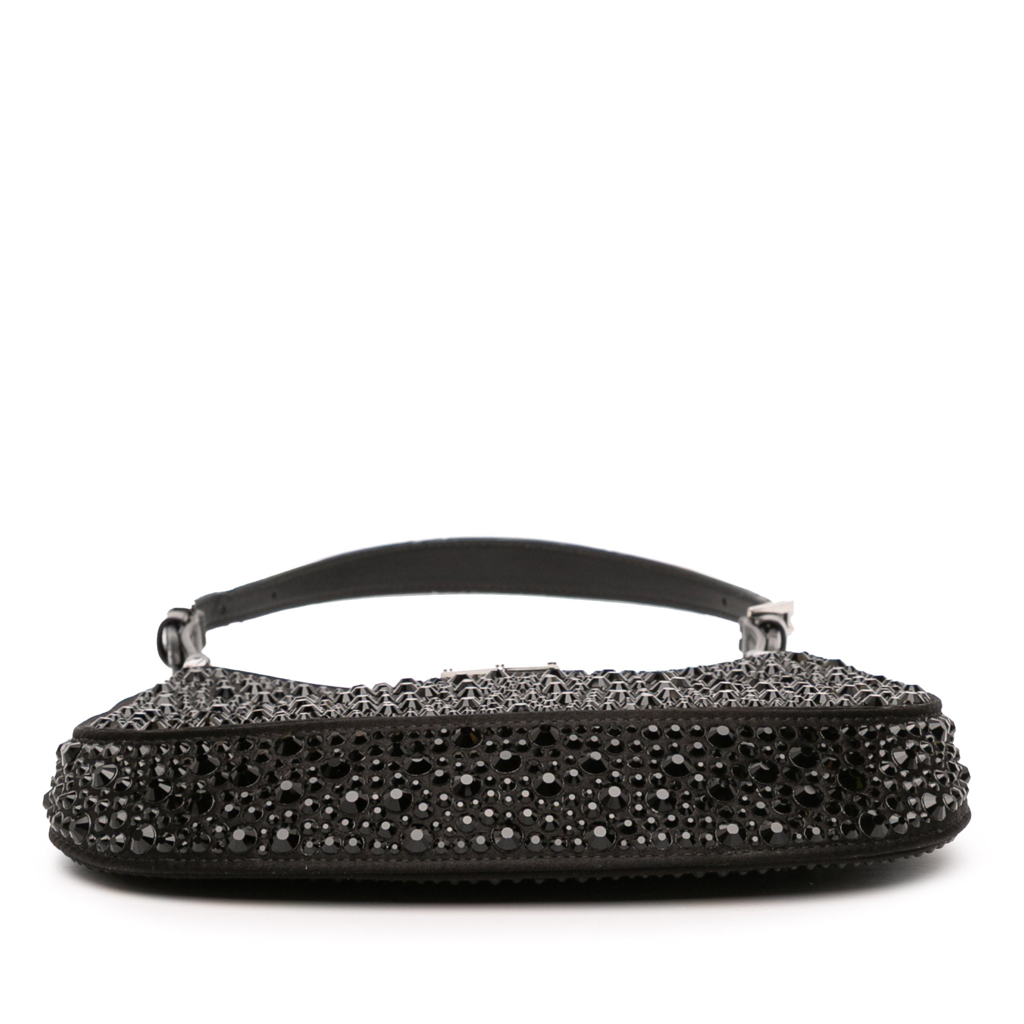 Crystal Embellished Satin Cleo Shoulder Bag