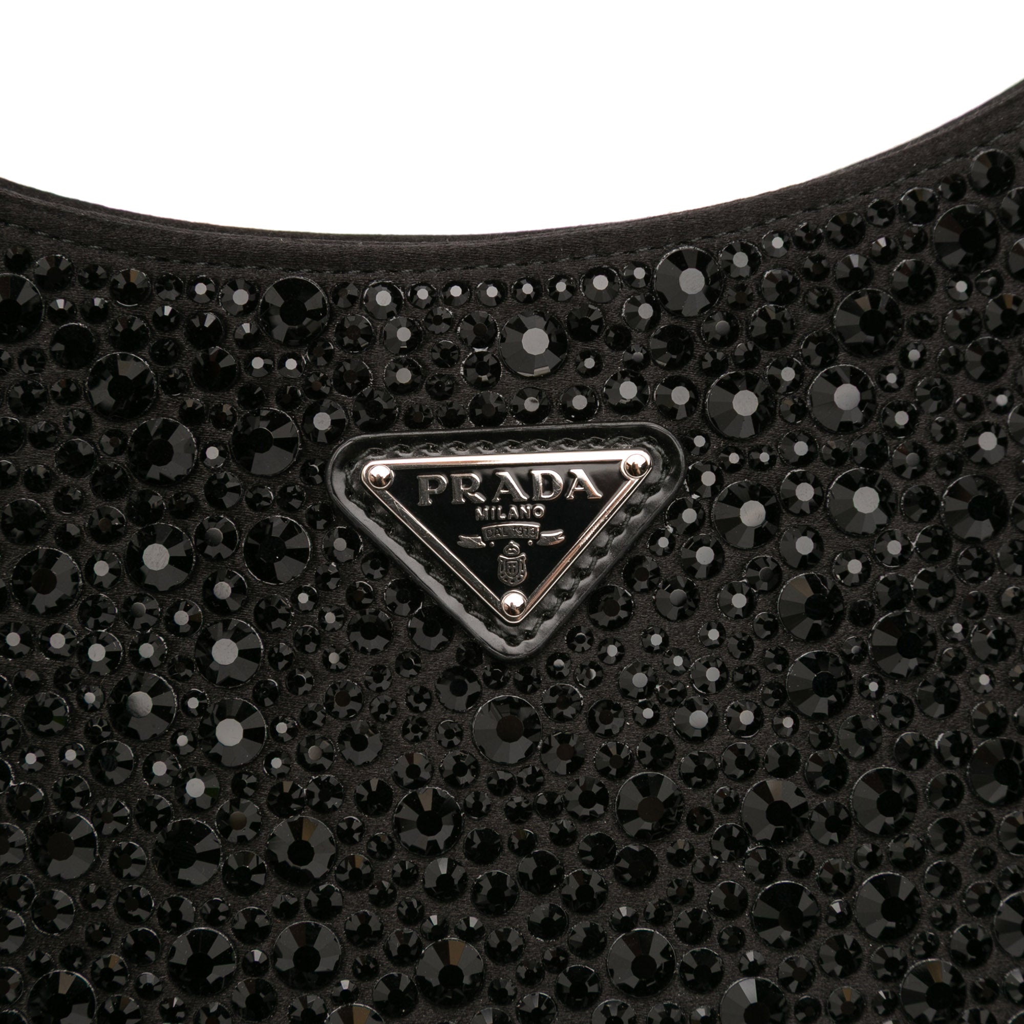 Crystal Embellished Satin Cleo Shoulder Bag