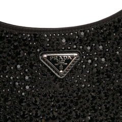 Crystal Embellished Satin Cleo Shoulder Bag