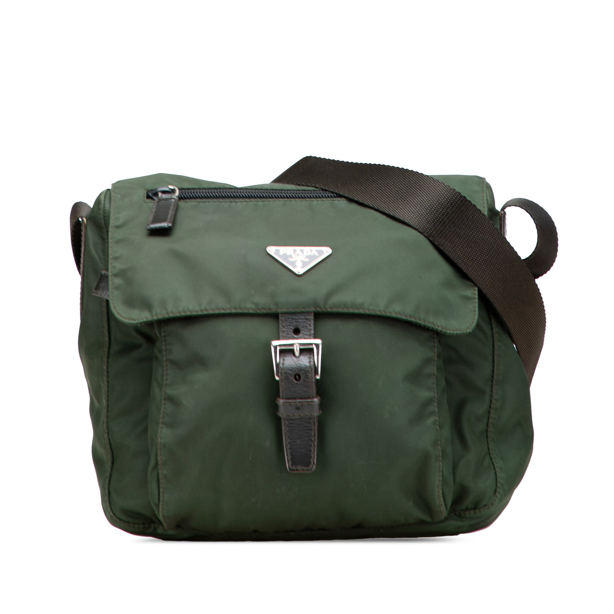 Tessuto Zip Buckle Messenger Bag