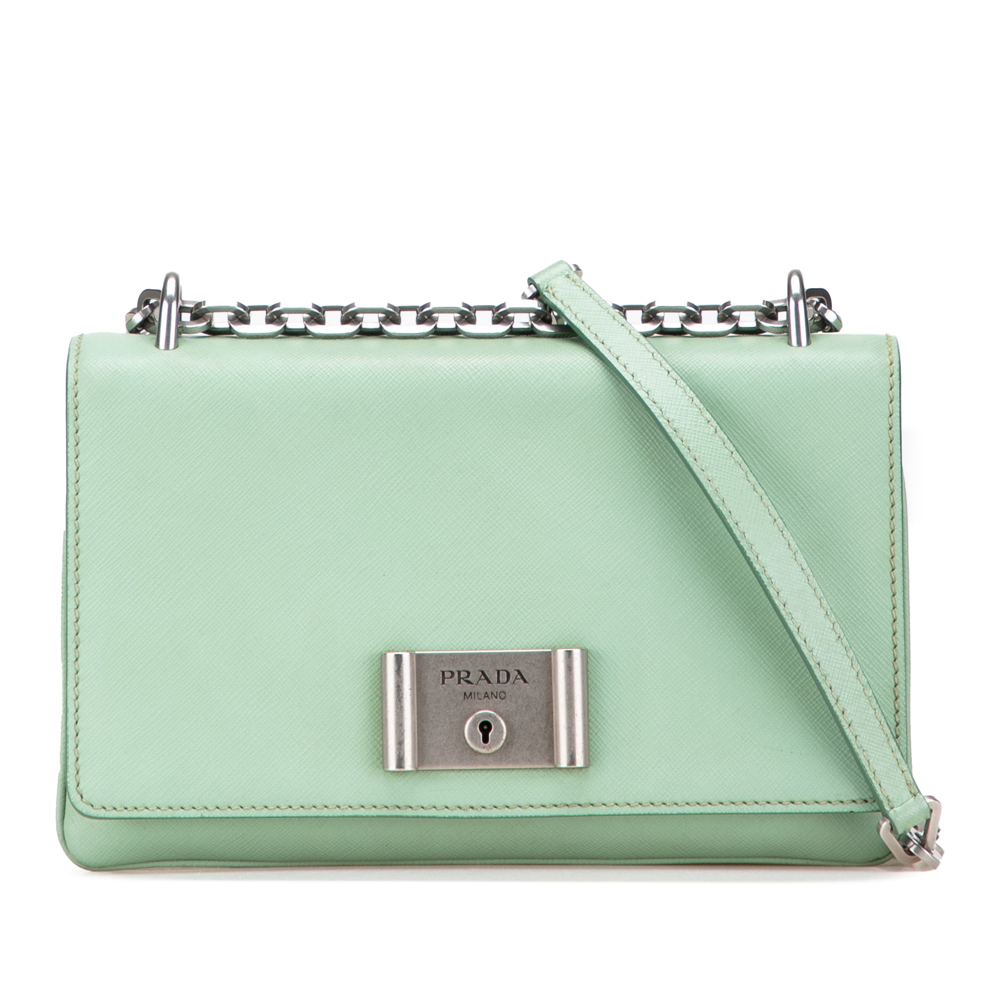 Saffiano Lux Chain Lock Flap