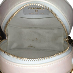 Iridescent Lambskin 19 Round Clutch with Chain