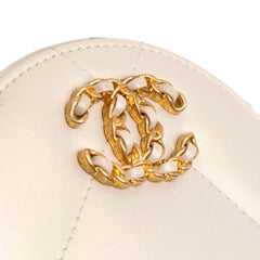 Iridescent Lambskin 19 Round Clutch with Chain