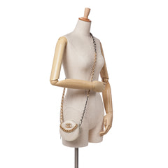 Iridescent Lambskin 19 Round Clutch with Chain