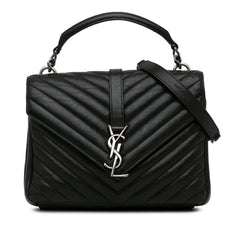 Medium Quilted Chevron Sheepskin College Satchel