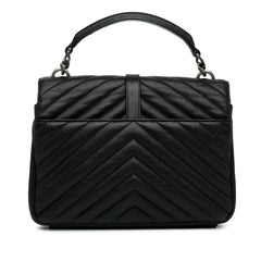 Medium Quilted Chevron Sheepskin College Satchel