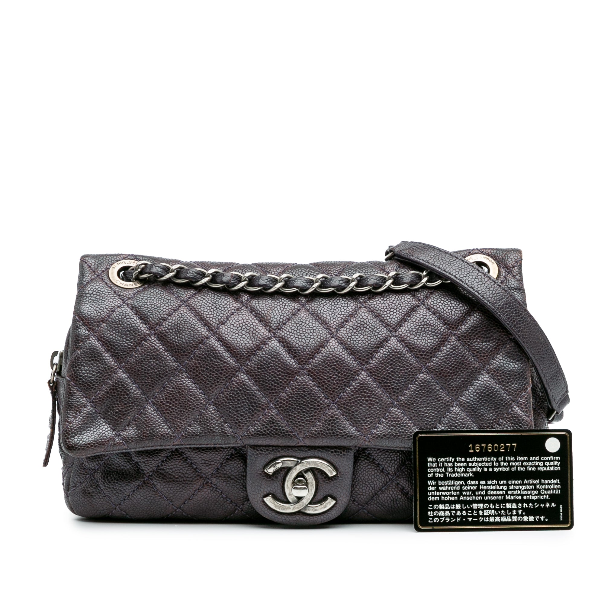 Medium Quilted Caviar Easy Flap