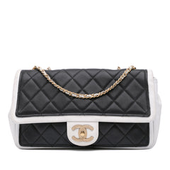 Medium Bicolor Calfskin Graphic Flap