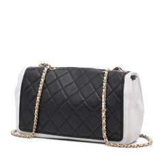 Medium Bicolor Calfskin Graphic Flap