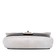 Medium Bicolor Calfskin Graphic Flap