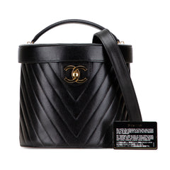 CC Chevron Caviar Turnlock Vanity Bag