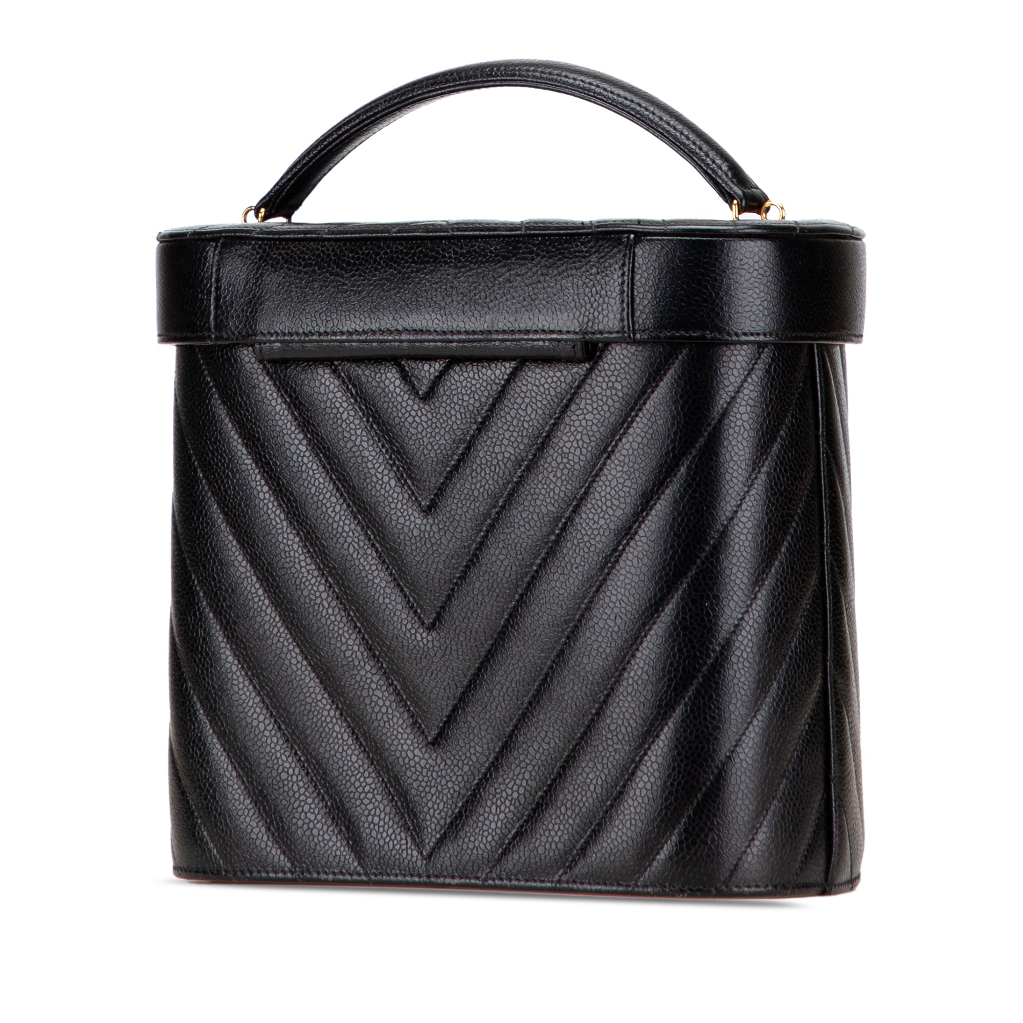 CC Chevron Caviar Turnlock Vanity Bag