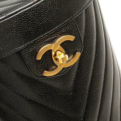 CC Chevron Caviar Turnlock Vanity Bag