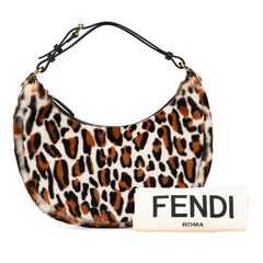 Small Leopard Print Pony Hair Fendigraphy Hobo