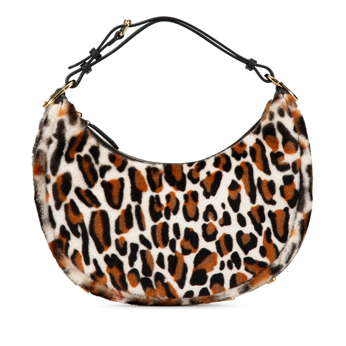 Small Leopard Print Pony Hair Fendigraphy Hobo