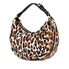 Small Leopard Print Pony Hair Fendigraphy Hobo