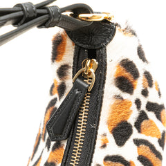 Small Leopard Print Pony Hair Fendigraphy Hobo