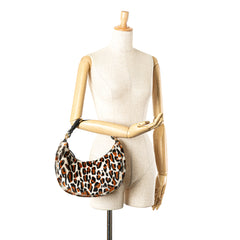 Small Leopard Print Pony Hair Fendigraphy Hobo